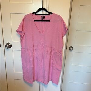 H&M Pink V-Neck Mini Dress